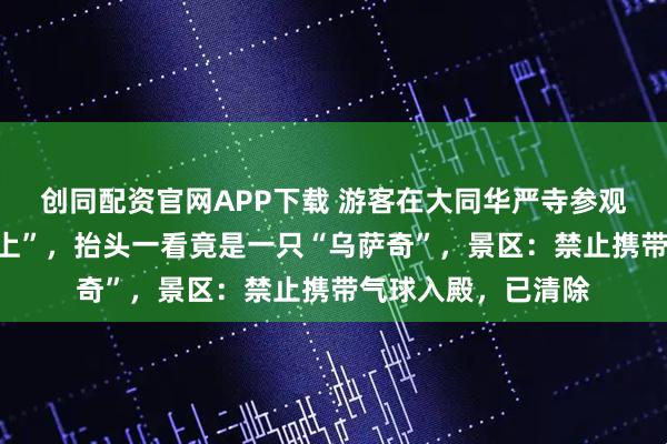 创同配资官网APP下载 游客在大同华严寺参观时莫名感觉“被盯上”,抬头一看竟是一只“乌萨奇”,景区:禁止携带气球入殿,已清除